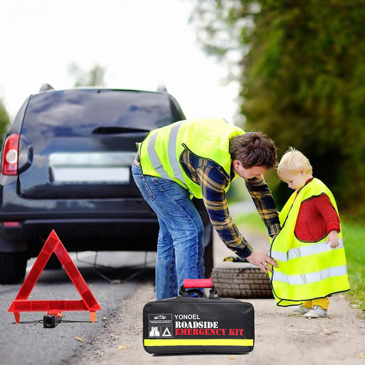 Kit de emergencia para coche en carretera, kit de ayuda de seguridad, accesorios para coche, equipo de supervivencia al aire libre