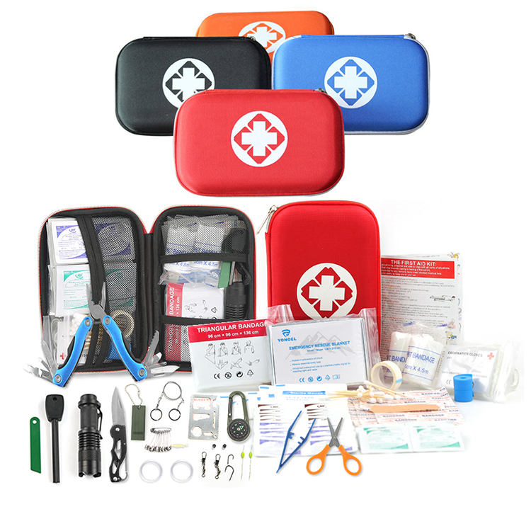 Bolsa de primeros auxilios para supervivencia de emergencia, 51 piezas, bolsa de primeros auxilios para supervivencia al aire libre, suministros médicos para senderismo y acampada