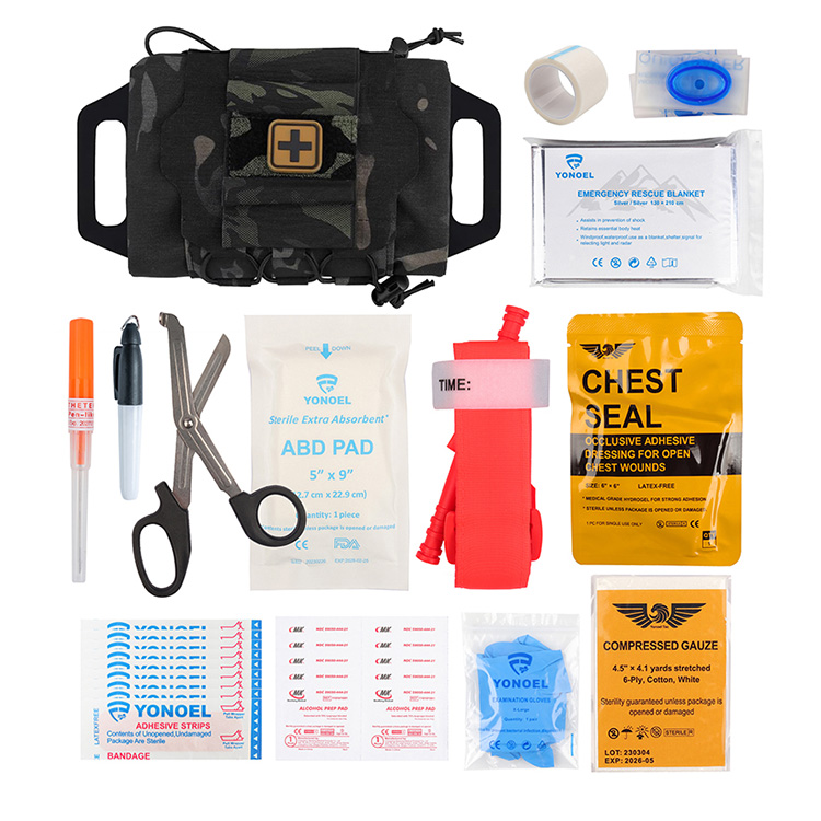 Kit táctico de trauma IFAK, botiquín médico de emergencia, botiquín de primeros auxilios de supervivencia al aire libre