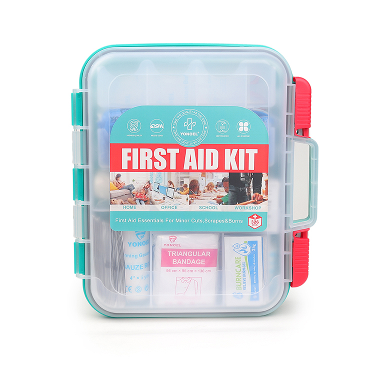 Caja de plástico de emergencia para el hogar, kit de primeros auxilios para viajes y acampadas al aire libre