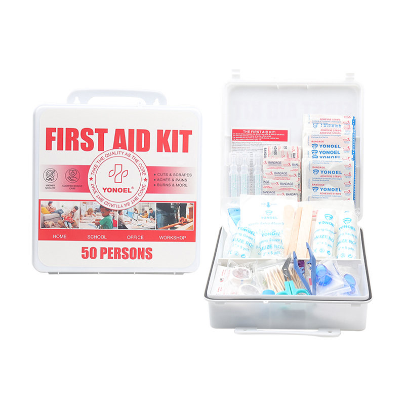 Kit de primeros auxilios portátiles de caja médica de plástico de emergencia de 50 personas para el Ministerio del Interior de la fábrica