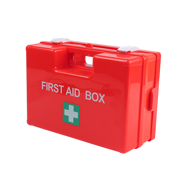 Botiquín de primeros auxilios estándar con contenido según DIN 13157, incluye práctico soporte de pared, botiquín de primeros auxilios en color verde para empresas, oficinas y obras de construcción