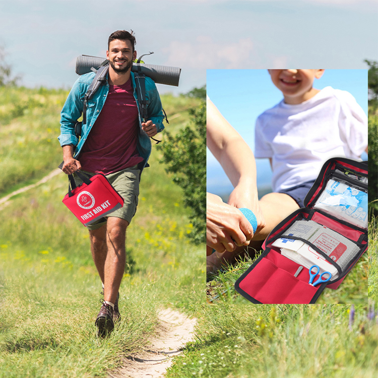 Botiquín de primeros auxilios Oxford rojo profesional, bolsa médica para el hogar, coche, trabajo, emergencia, Camping, caza y senderismo al aire libre