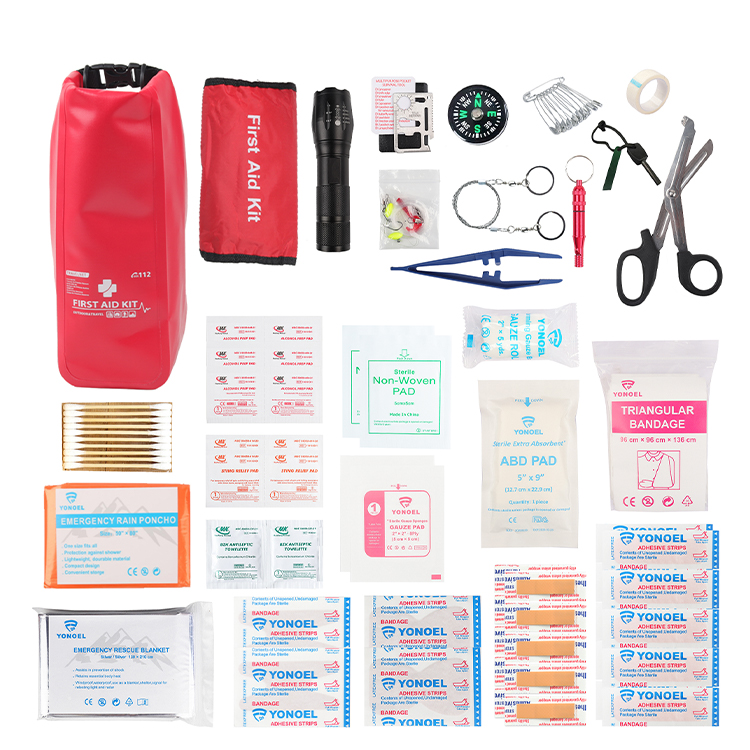 Kit de primeros auxilios a prueba de agua, bolsa seca portátil, Kit de supervivencia de emergencia multifuncional para exteriores, para mochilero, senderismo, pesca, Camping