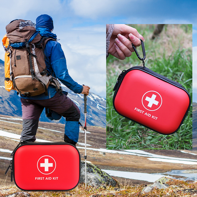 Botiquín médico pequeño y duradero de carcasa dura, resistente al agua, suministros de botiquín de primeros auxilios EVA para regalo, hogar, deportes, coche, senderismo