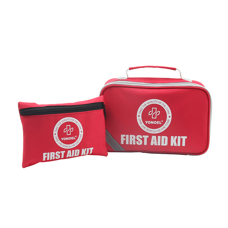 Kit de primeros auxilios para vehículo de viaje, kit de ayuda para acampar al aire libre, color rojo, aprobado por la CE, 258 piezas